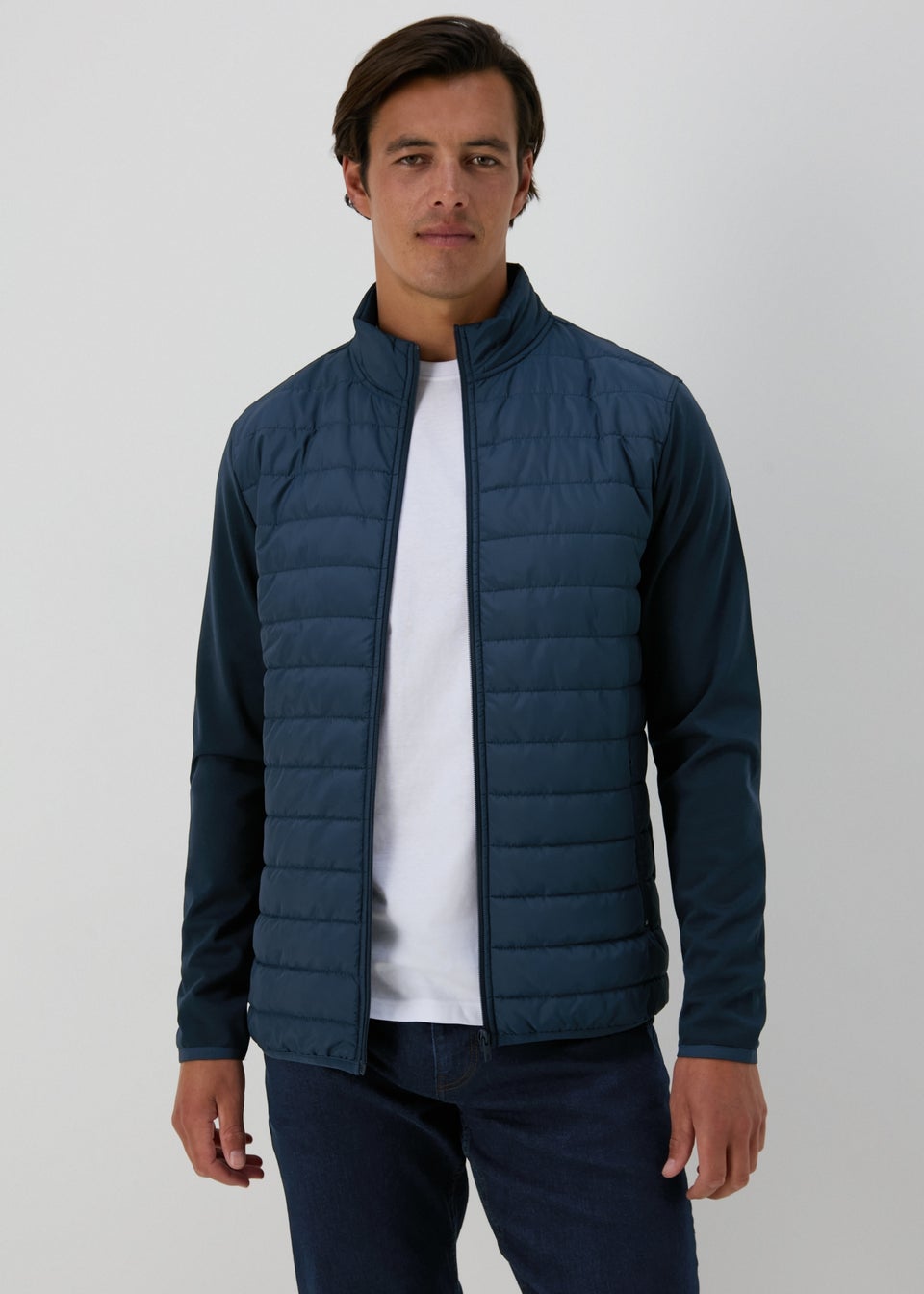 Navy Zip Up Padded Jacket Matalan