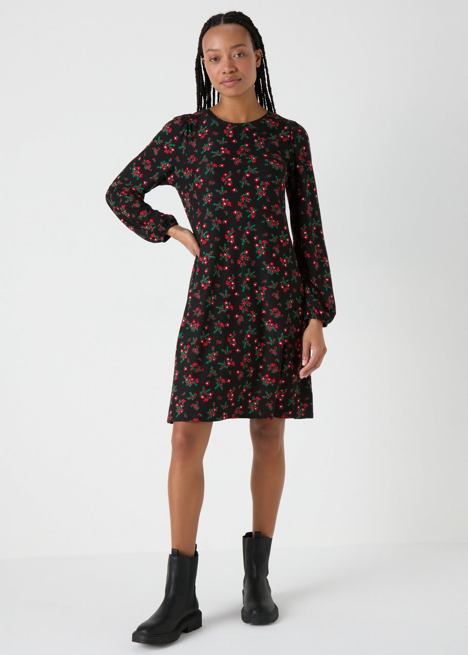 Floral black dress shop
