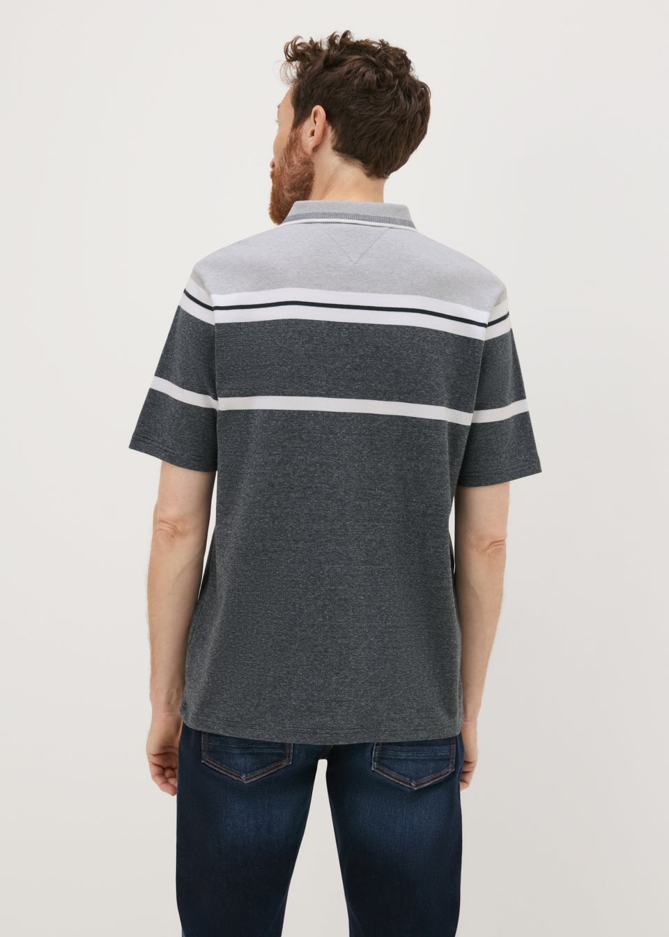 Lincoln Grey Stripe Polo Shirt