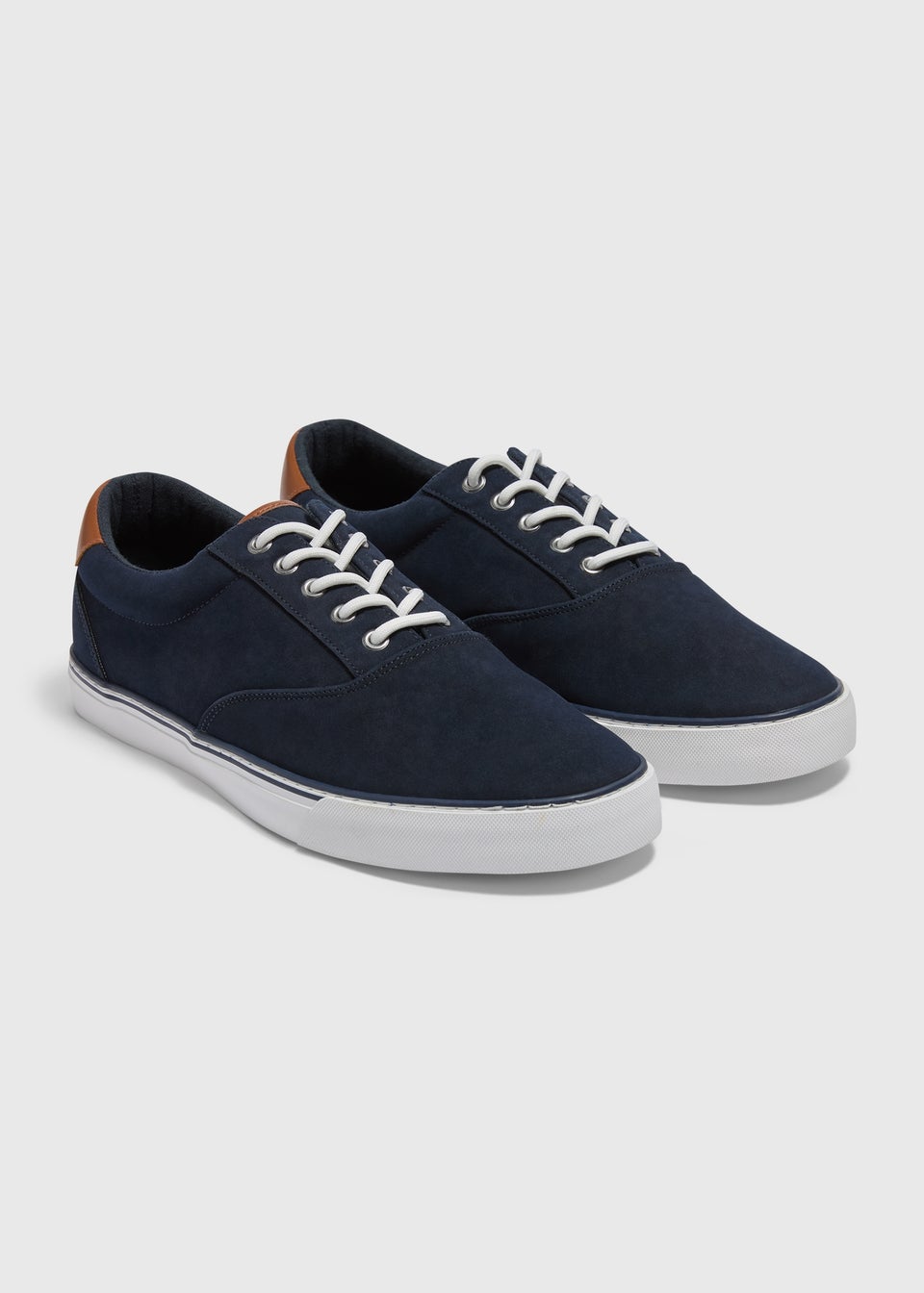 Navy Suede Canvas Pumps Matalan