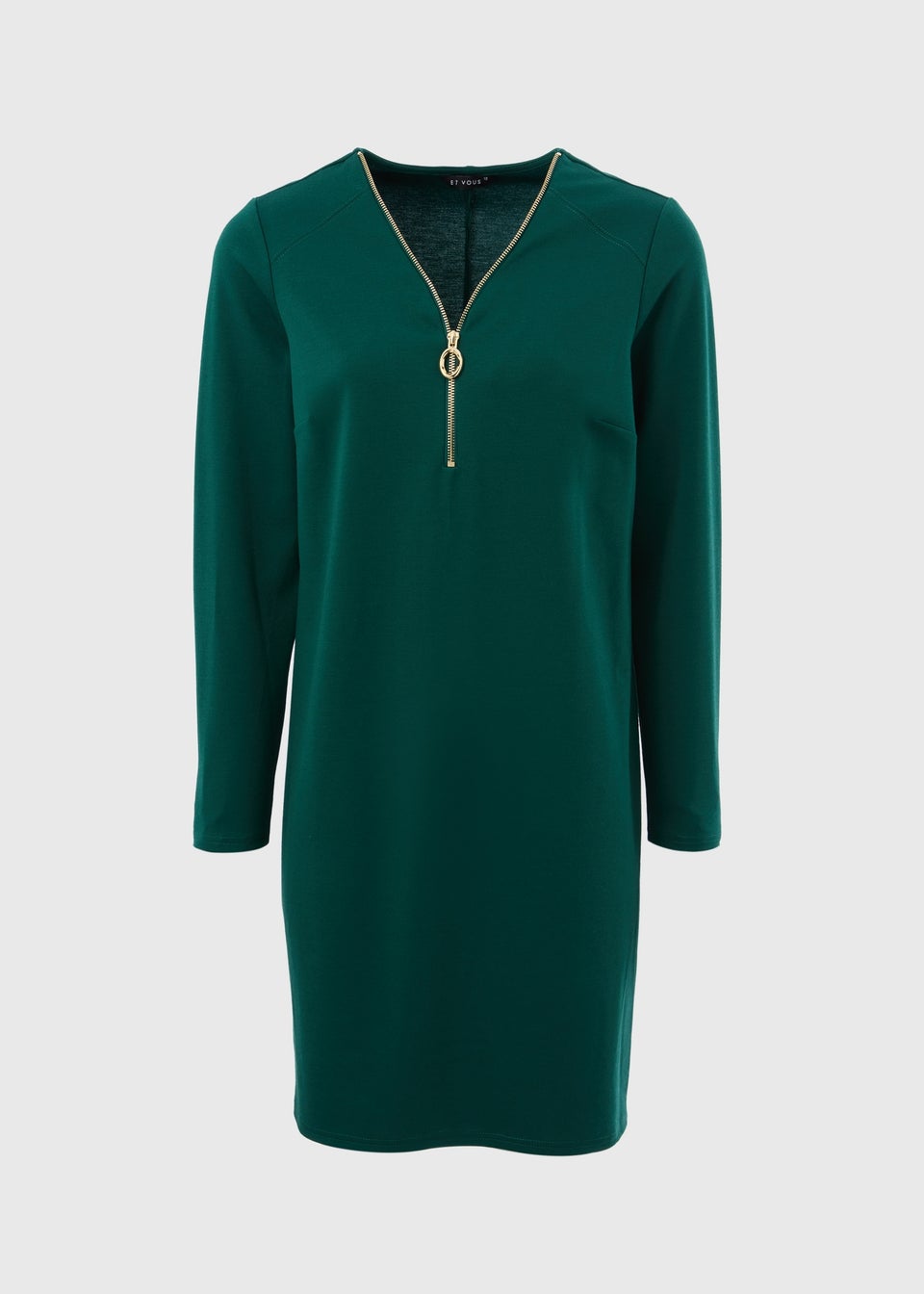 Et Vous Green Knee Length Jersey Dress