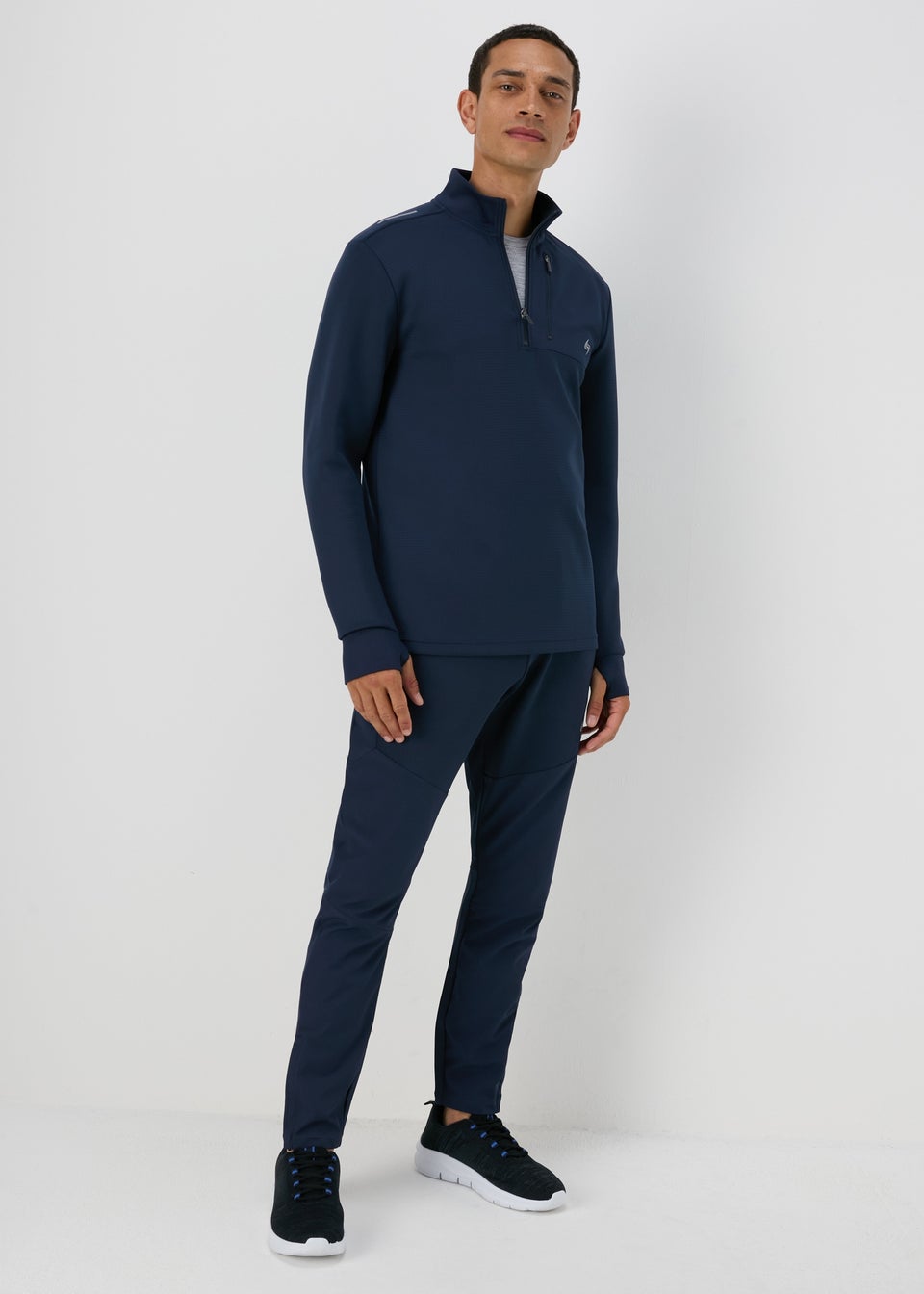 Souluxe Navy Panelled Jogging Bottoms