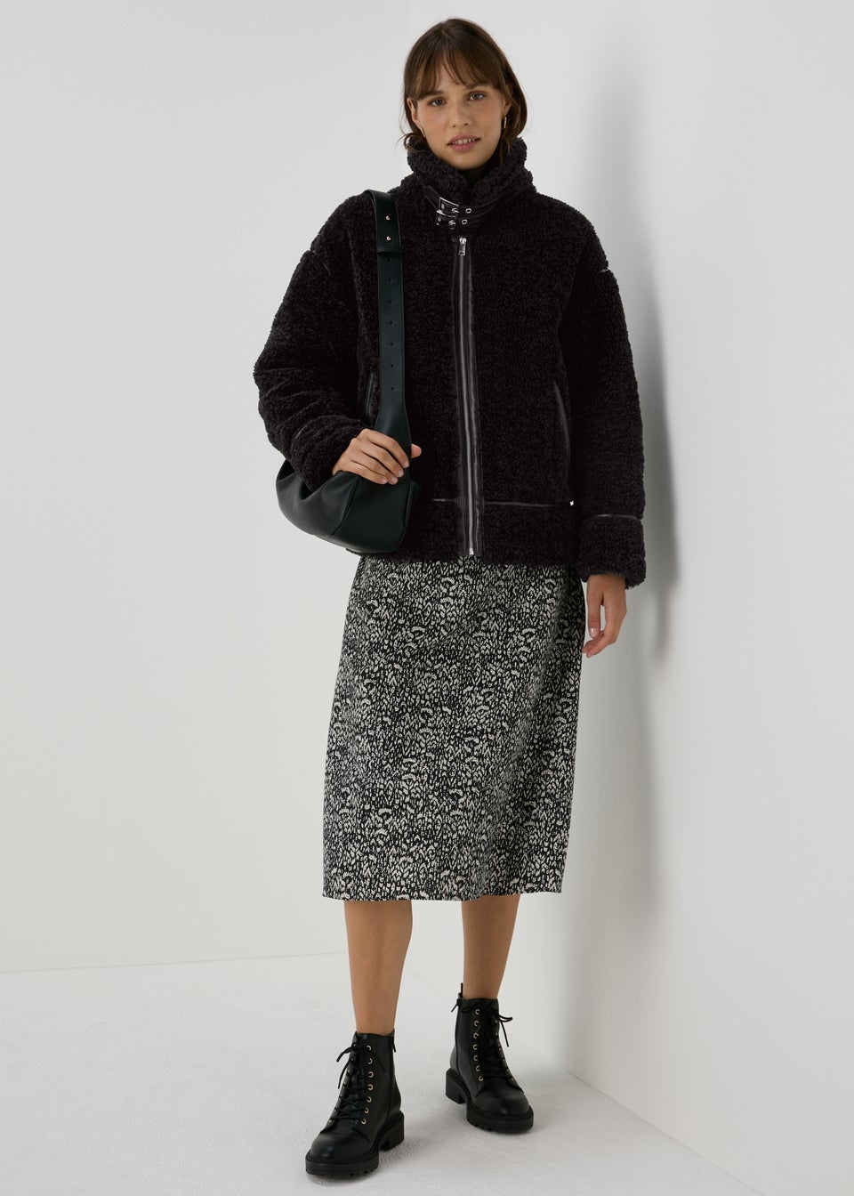 Black borg aviator jacket shop