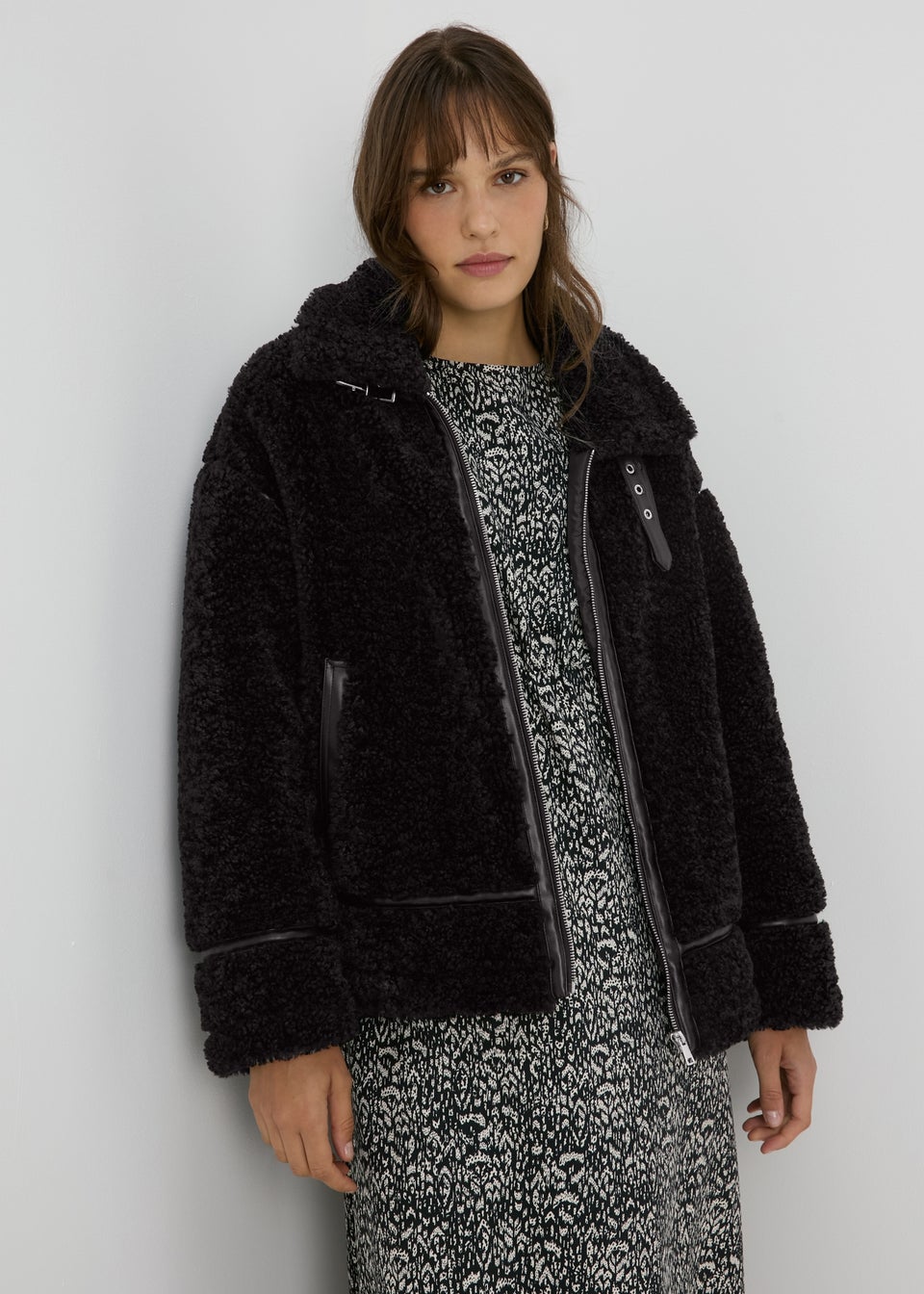 Black borg aviator jacket store