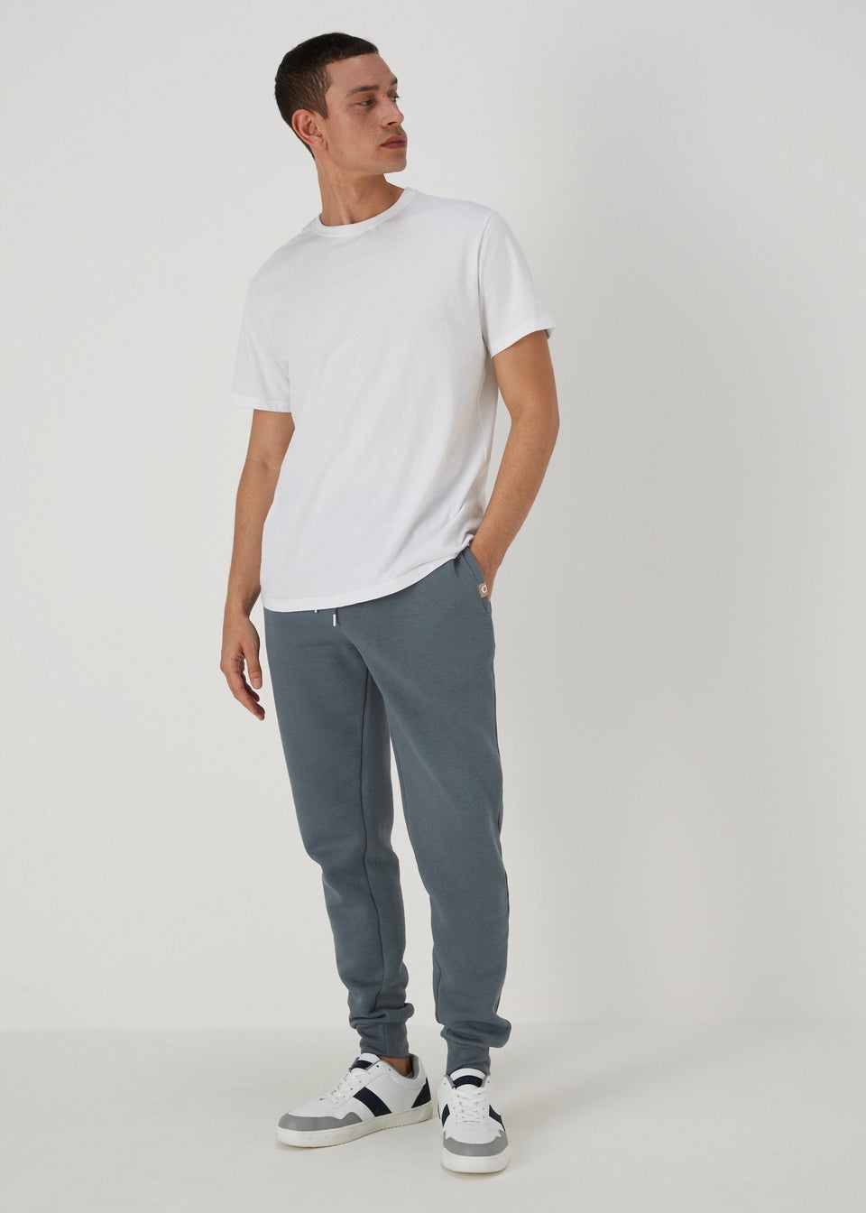 Plain grey joggers discount