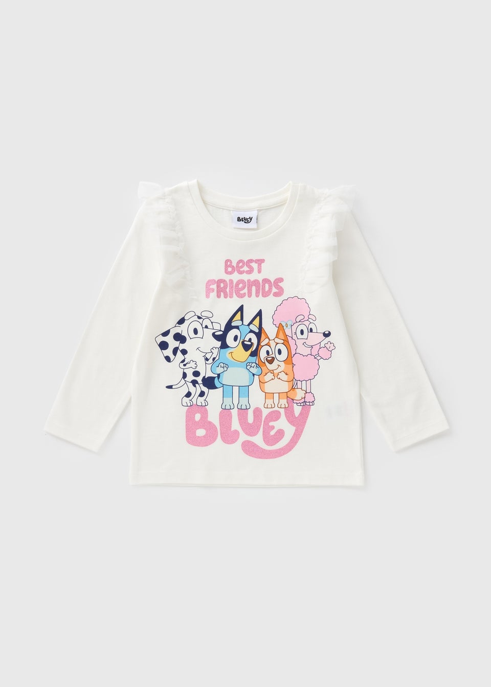 Bluey Girls Cream Best Friends Long Sleeve Top (1-7yrs)