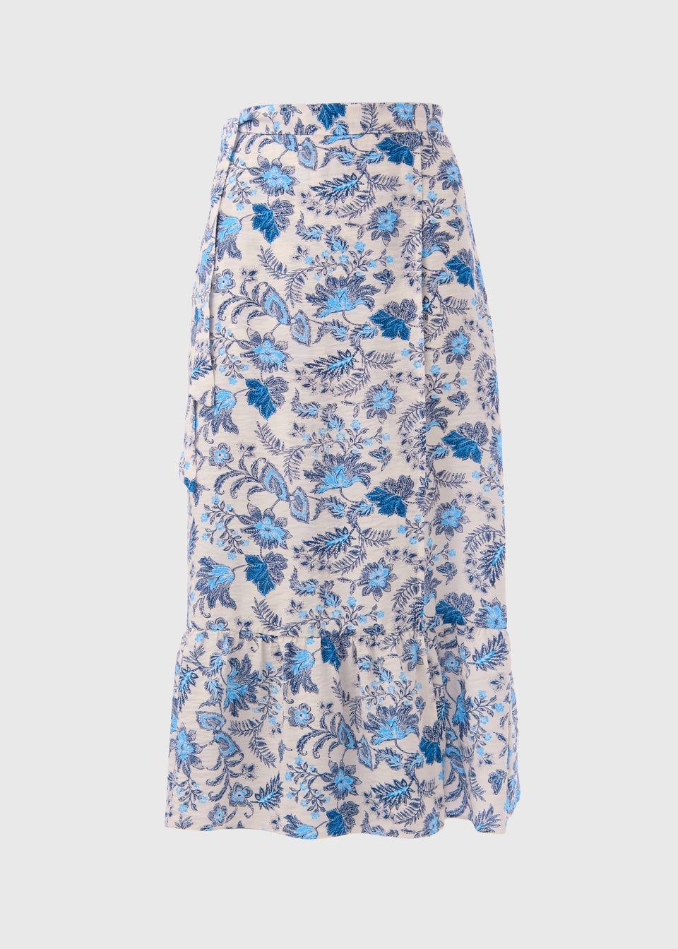 White Floral Midi Skirt