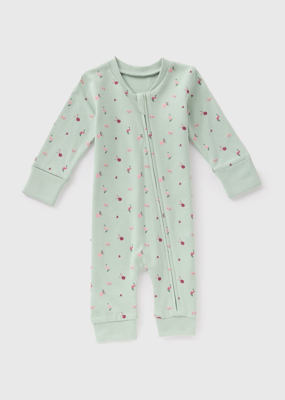 Baby Green Floral Footless Sleepsuit (Newborn-18mths)