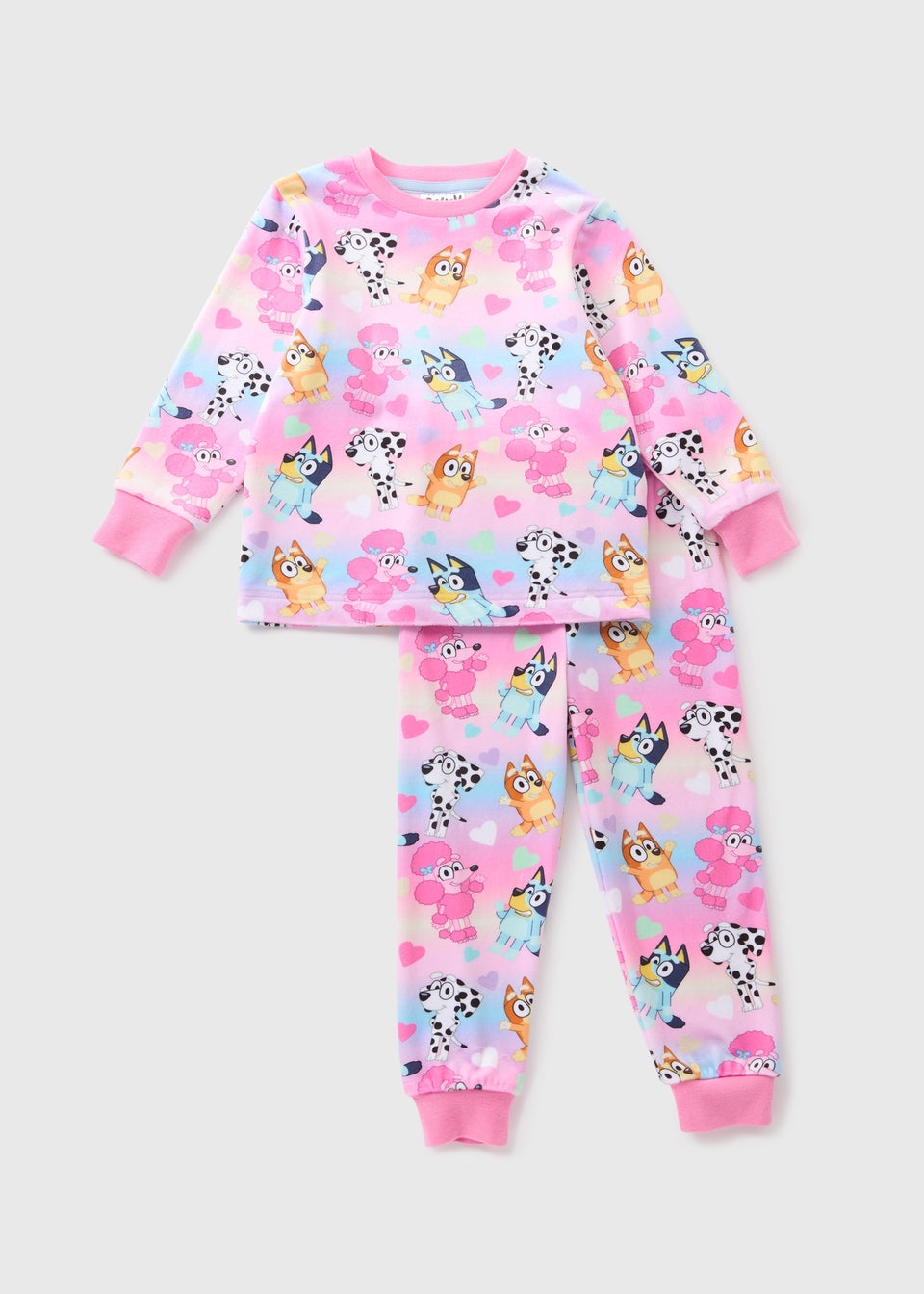 Pyjama Fille Bluey "Bedtime Hugs" - Haut Manches Longues + Pantalon - Coton Doux, Tailles 18 Mois à 5 Ans