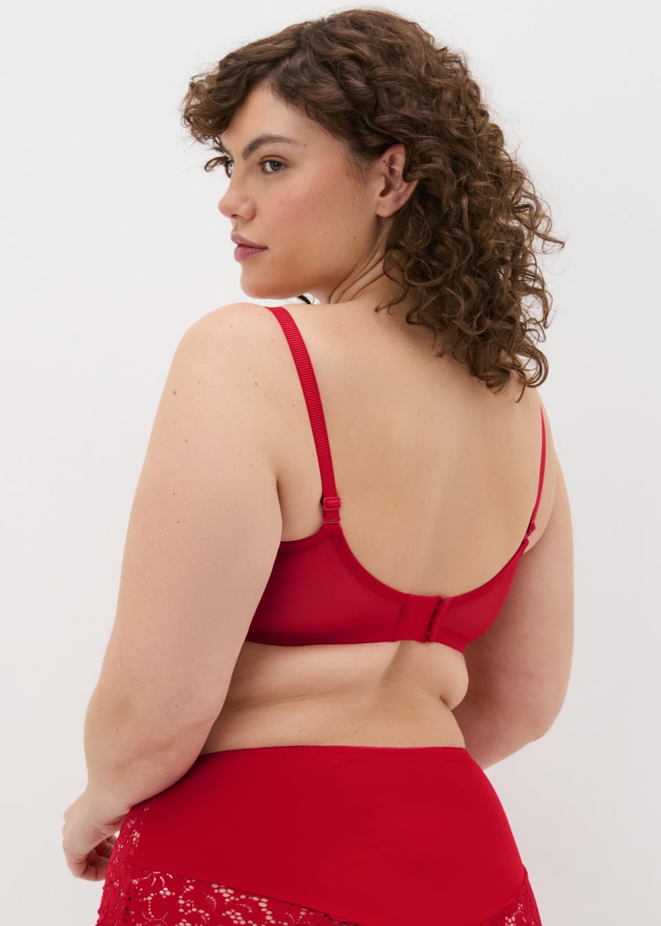 Red DD+ Lace Bra