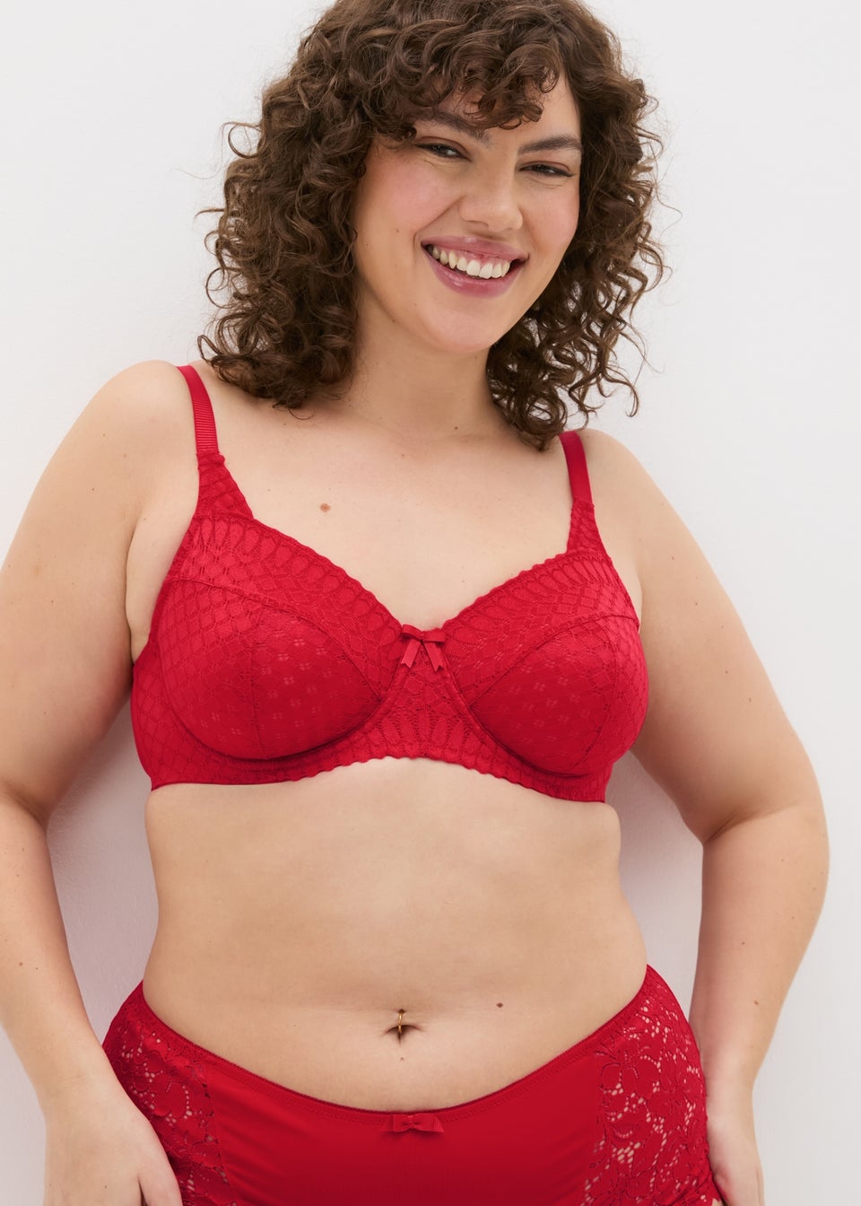 Red DD+ Lace Bra