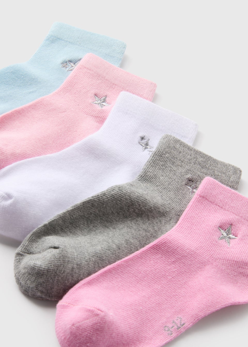 5 Pack Girls Multicolour Star Socks (Younger 6-Older 5.5)