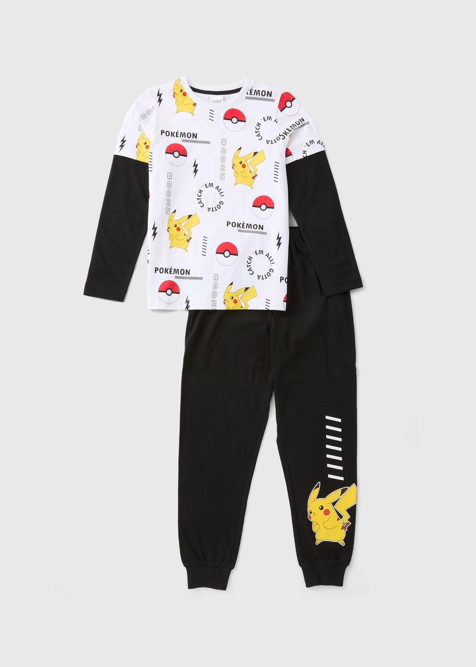 Pokemon Boys Black Pyjama Set 4 12yrs Matalan