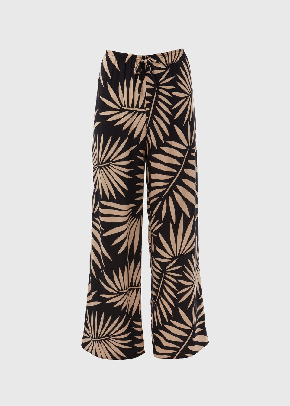 Black Leaf Print Co Ord Trousers