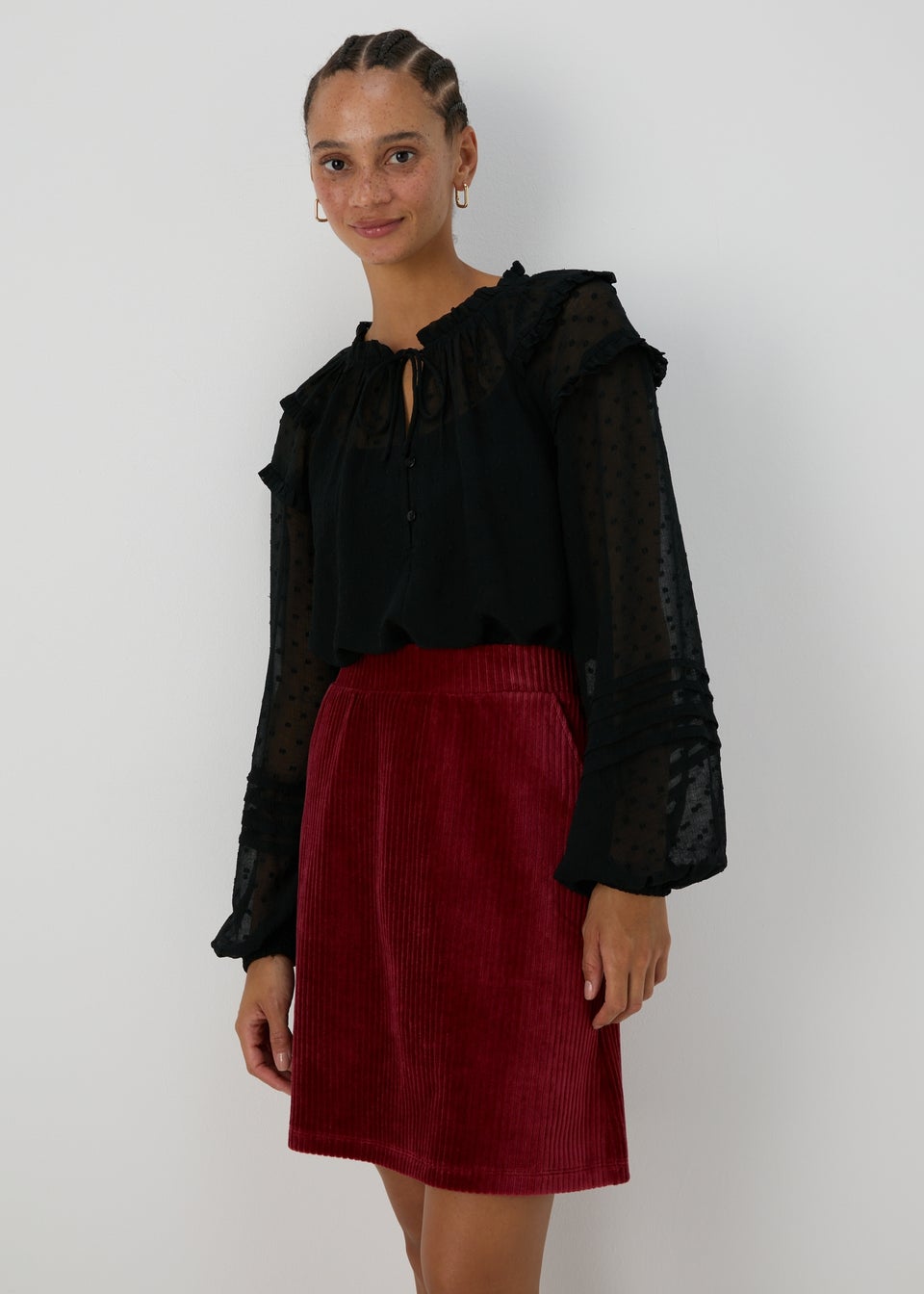 Burgundy leather skirt matalan online