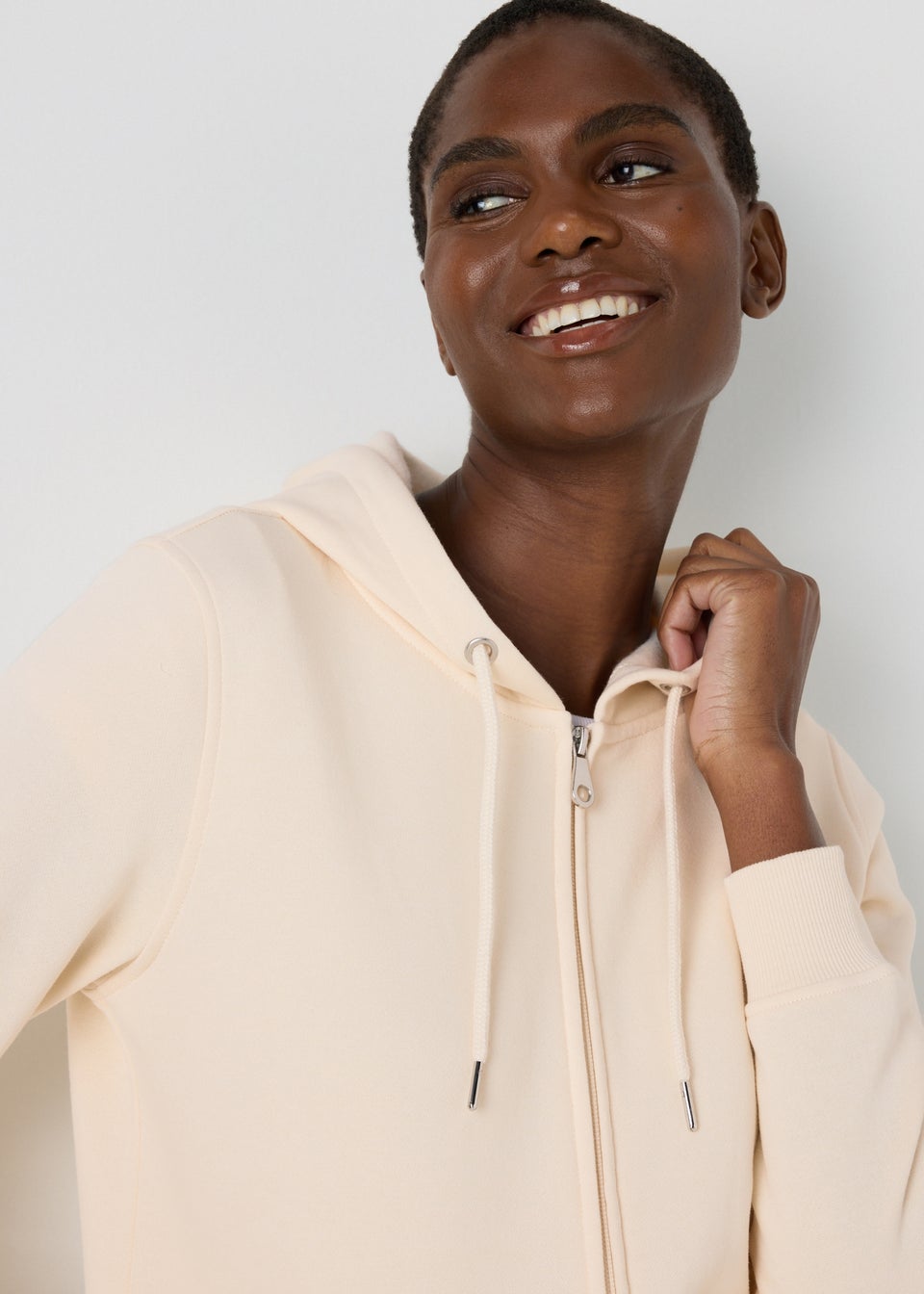 Zip up hoodie cream 2025