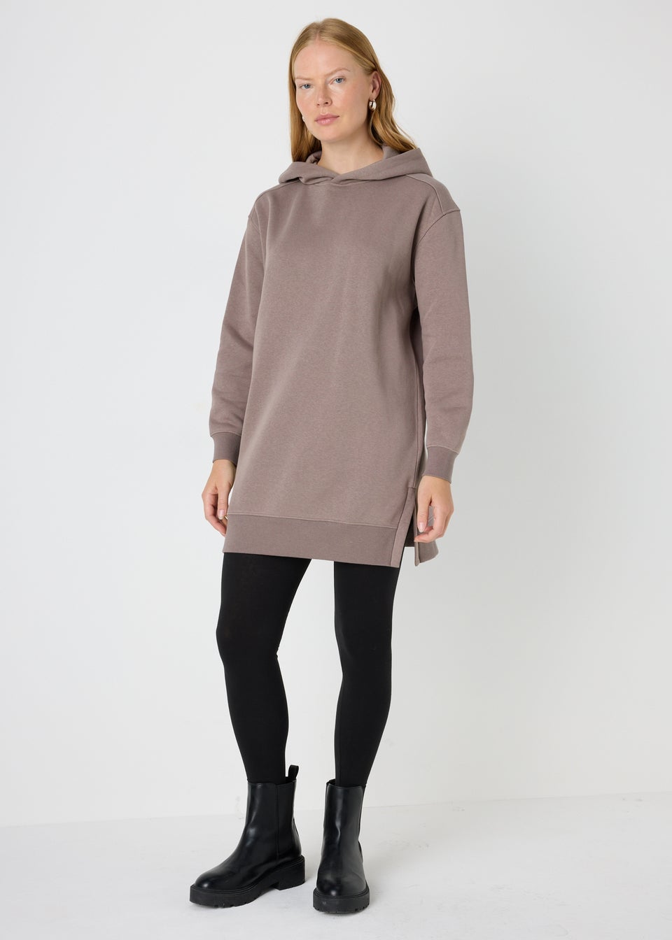 Brown Longline Hoodie Matalan