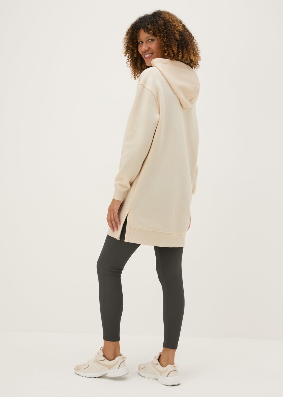 Cream Longline Hoodie