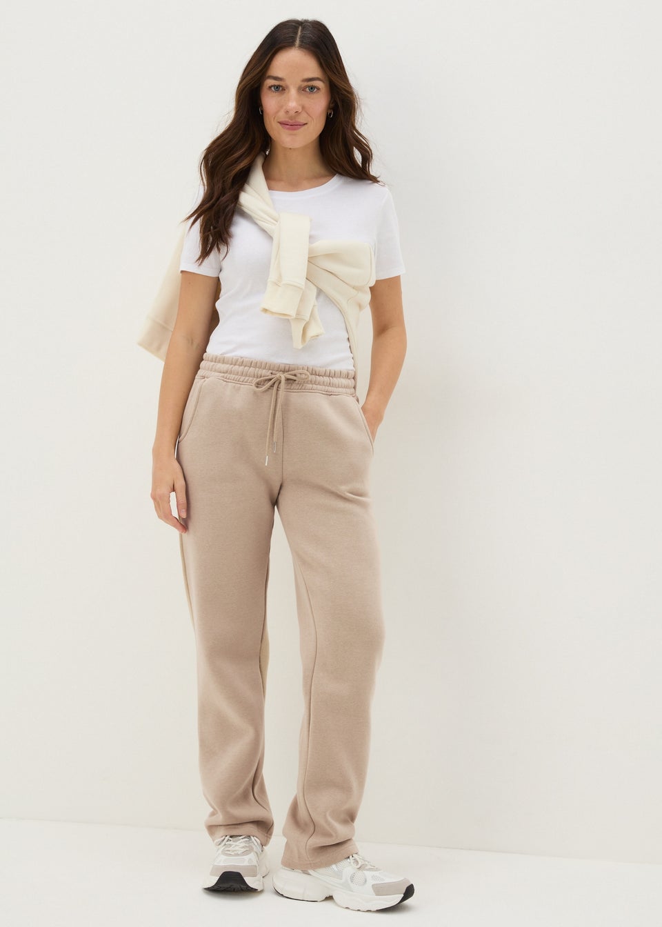 Beige Straight Jogging Bottoms Matalan