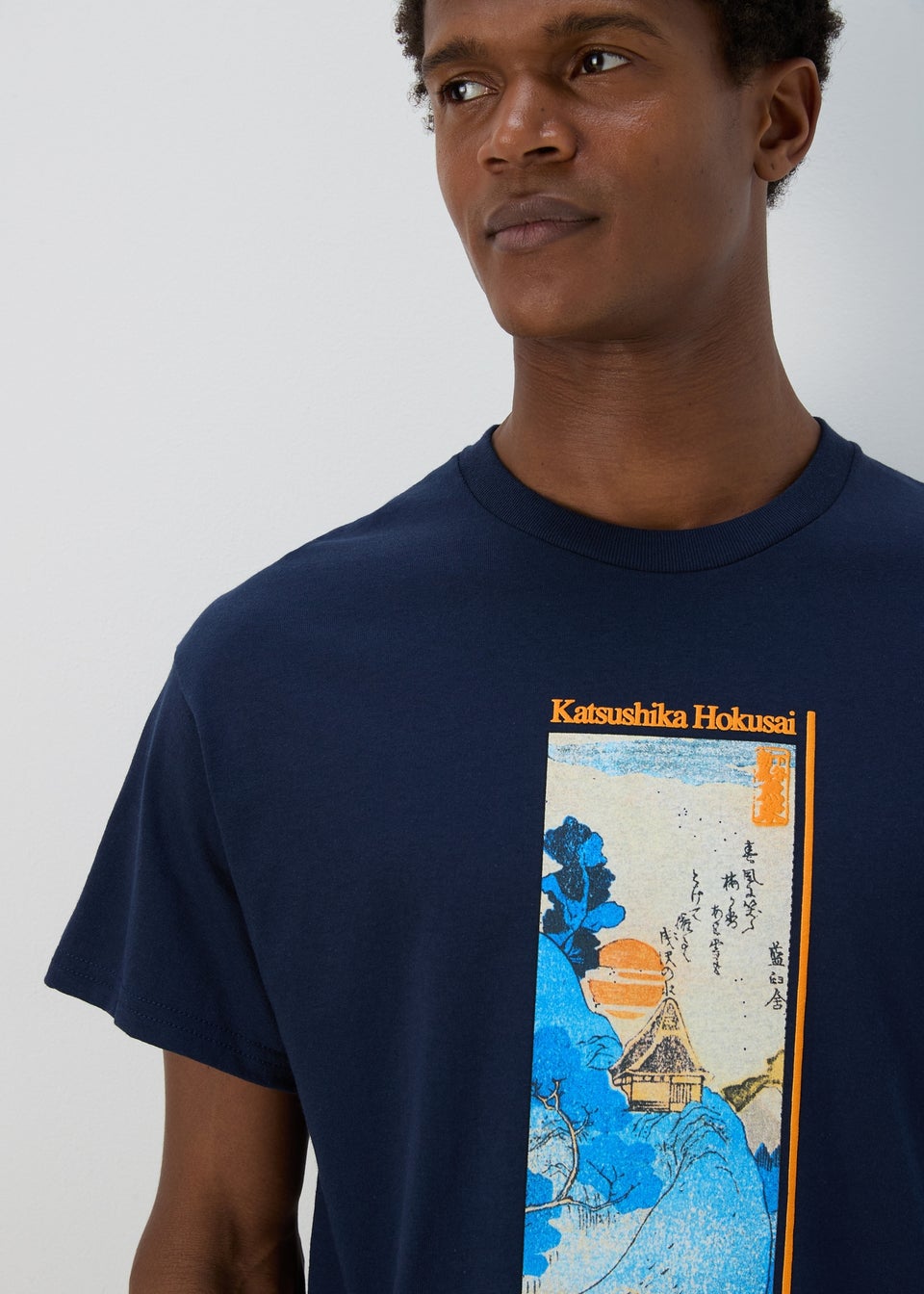 Navy Japanese Graphic T-Shirt