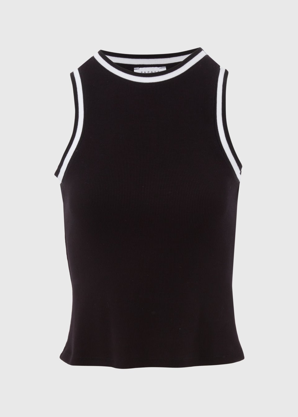 Black Contrast Tank Top