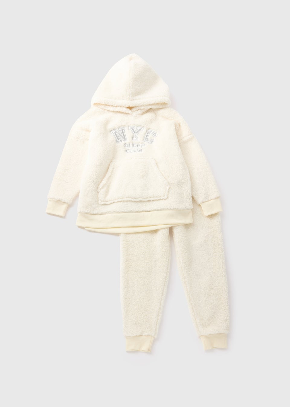 Girls Mini Me Cream Hoodie & Bottoms Lounge Set (7-13yrs)