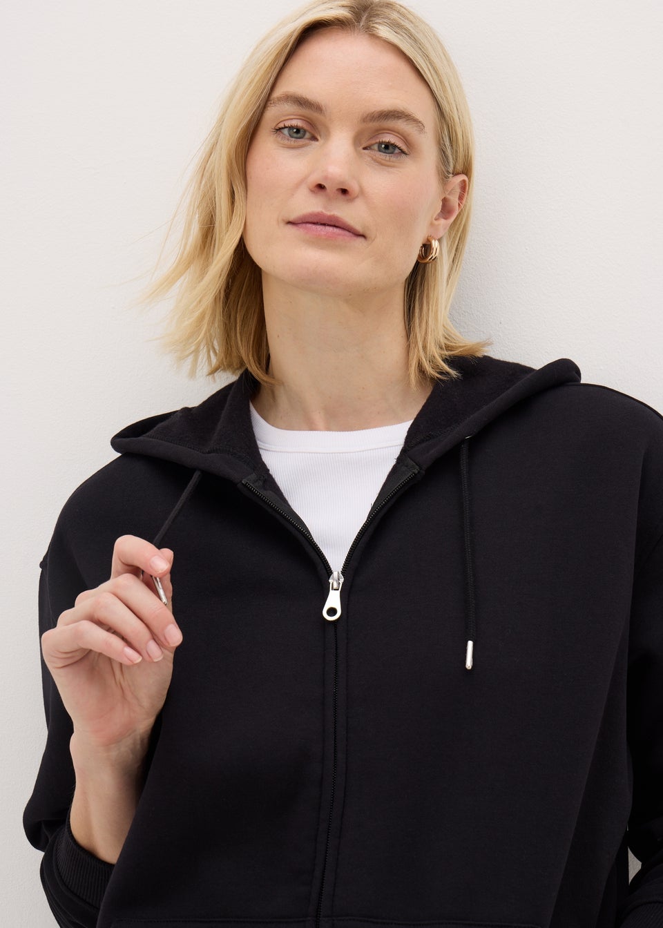 Longline zip up hoodie outlet