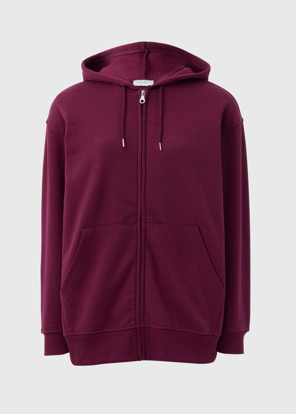 Burgundy Longline Zip Up Hoodie
