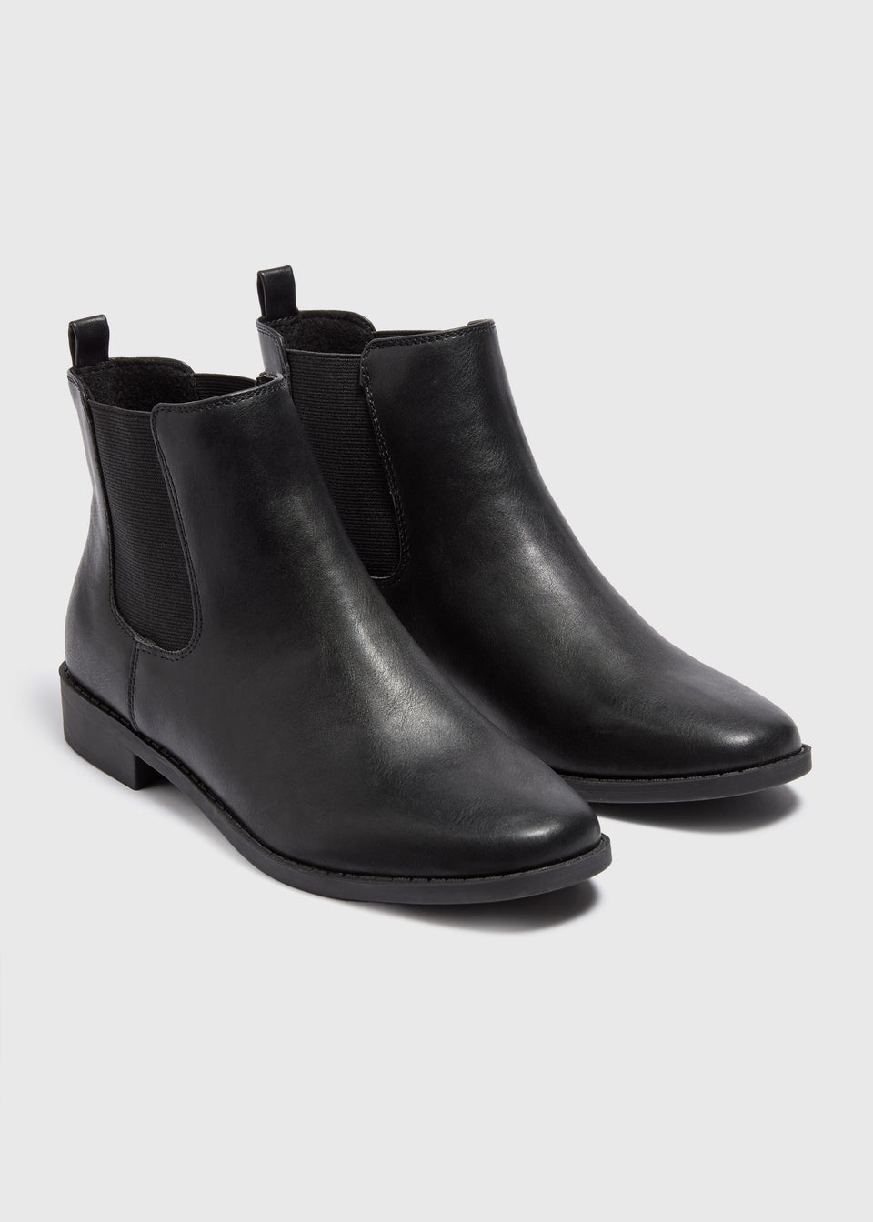 Black PU Leather Chelsea Boots Matalan