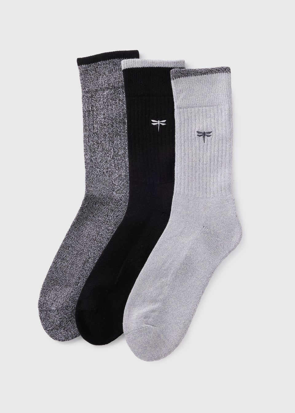 3 Pack Grey Comfort Socks