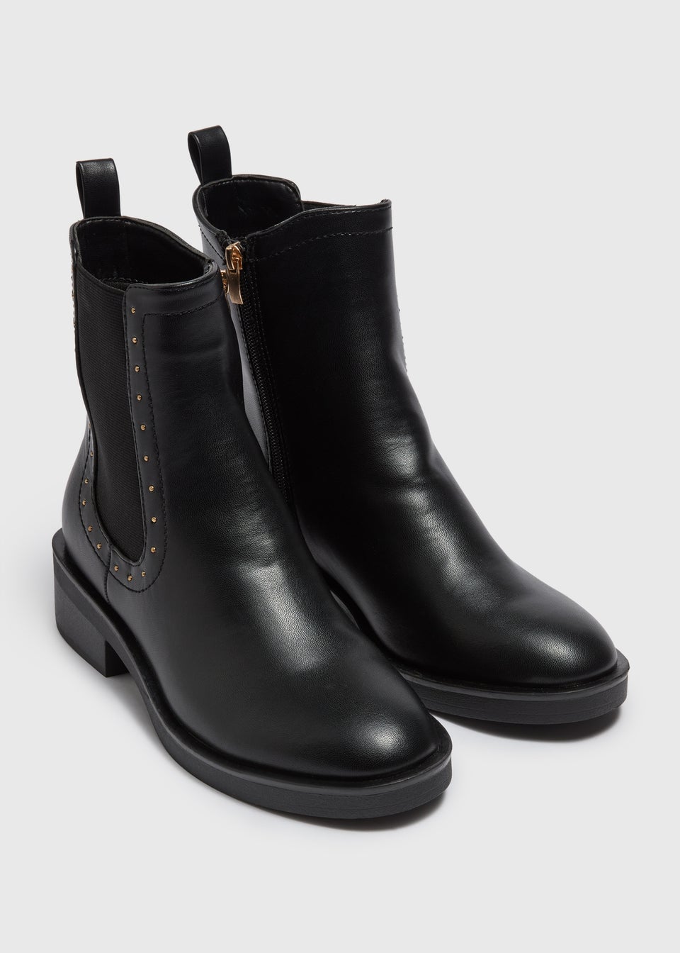 Black Pinstud Chelsea Boots Matalan