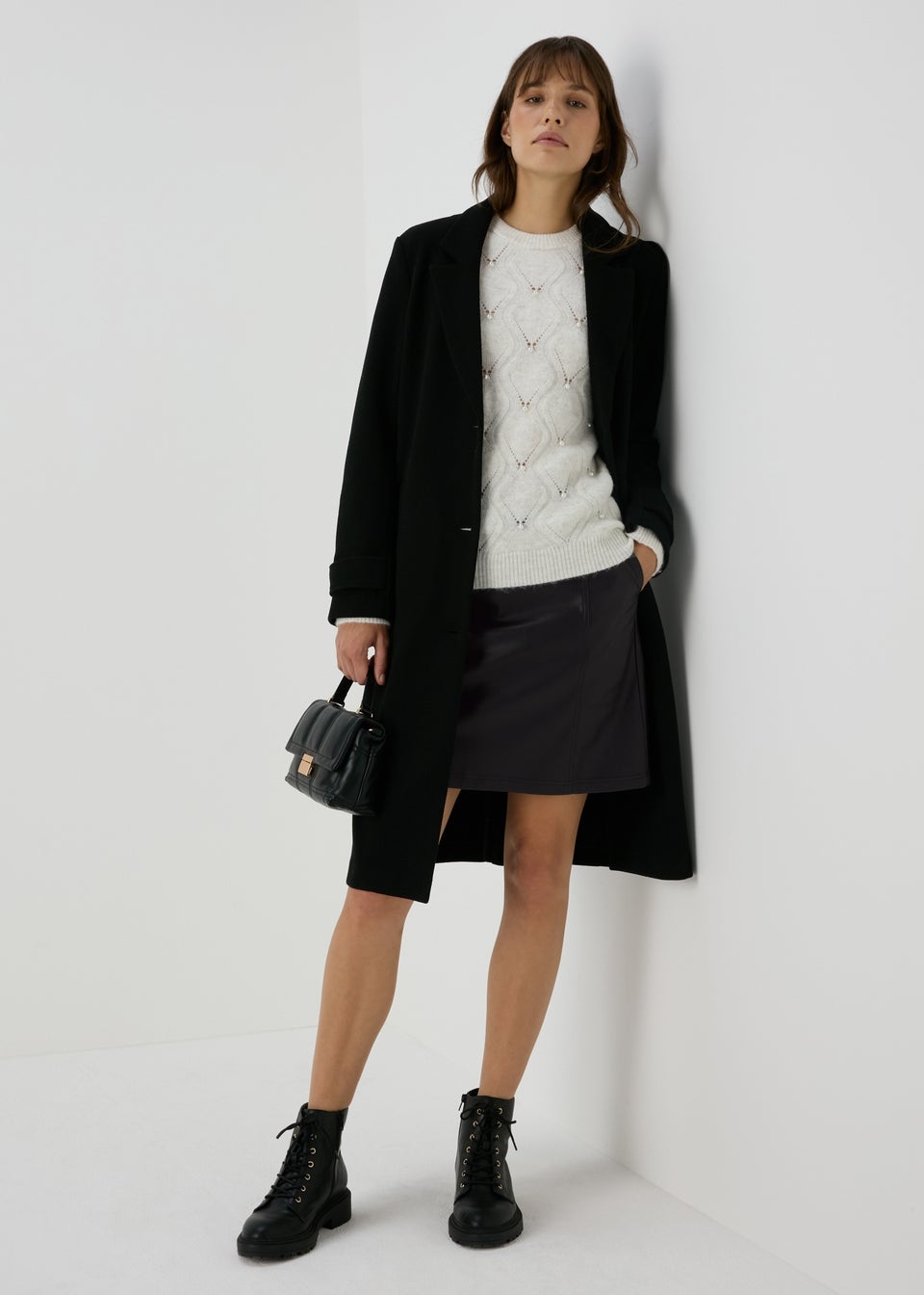 Black leather skirt matalan online