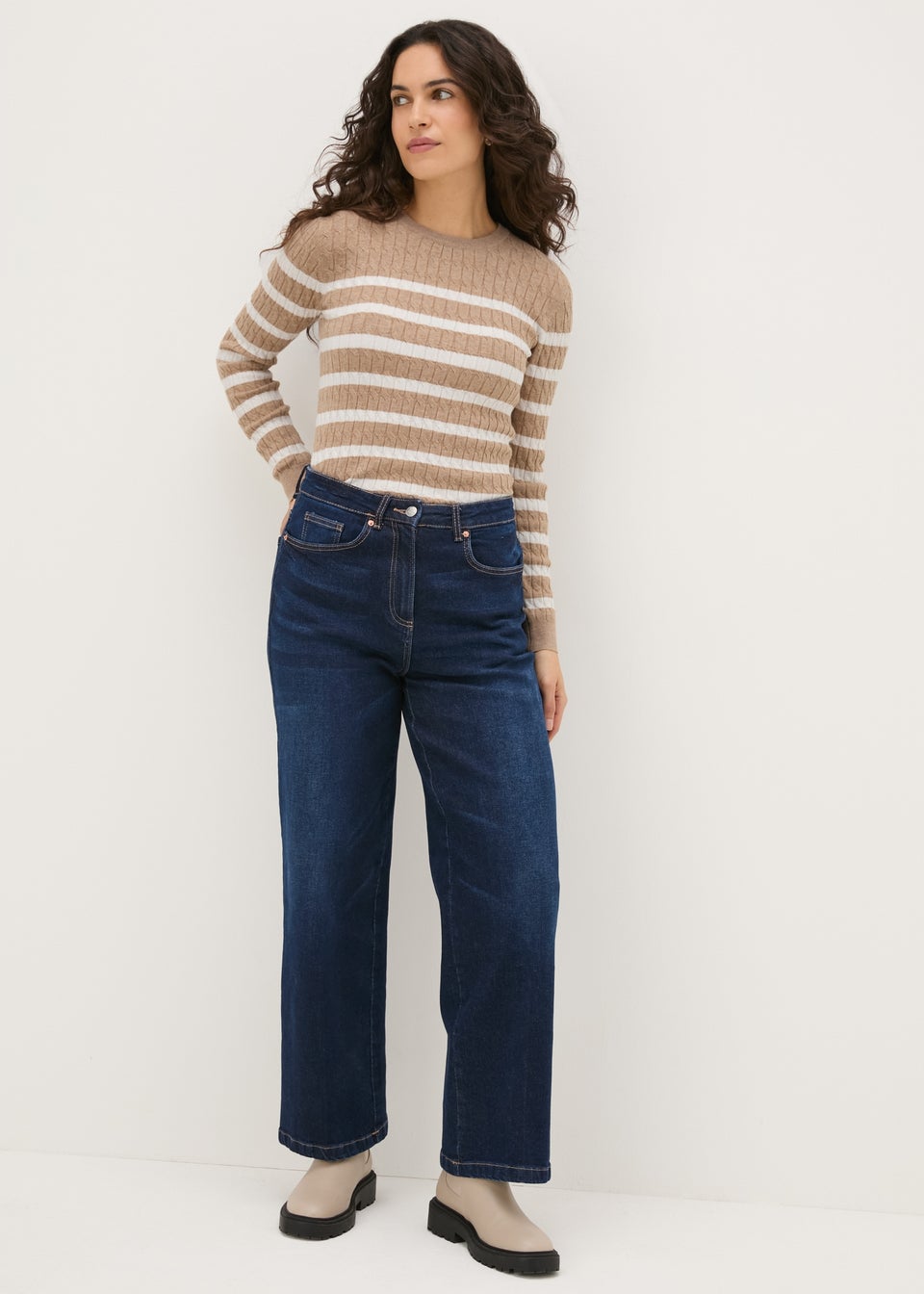 Neutral Baby Cable Stripe Jumper Matalan