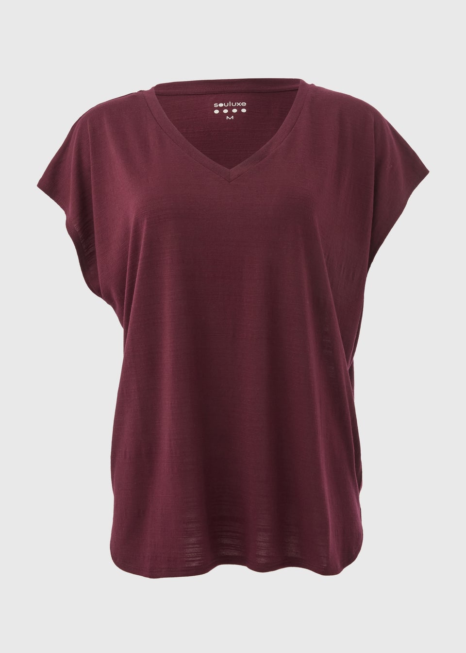 Souluxe Burgundy V Neck T Shirt Matalan