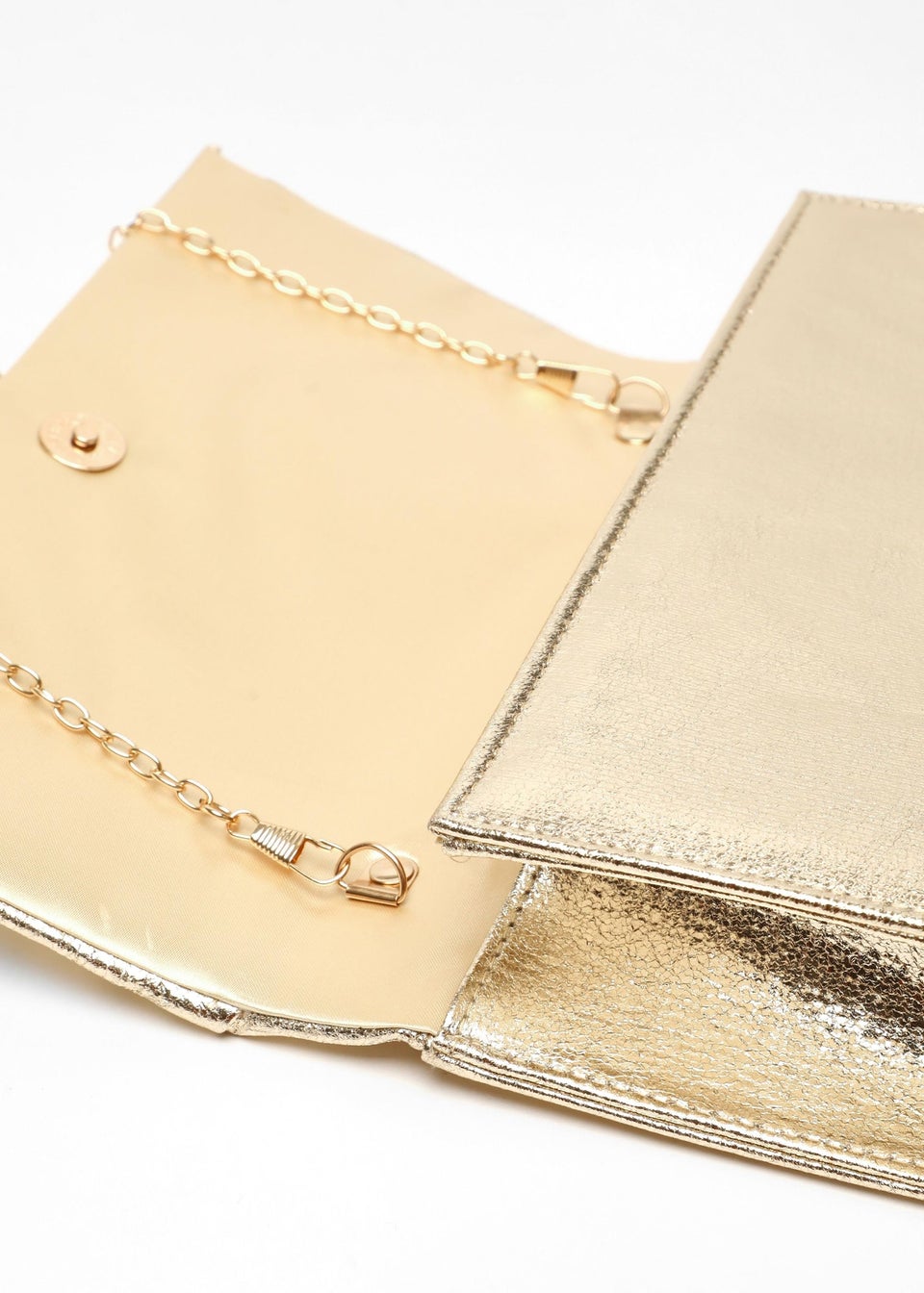 Quiz Gold Foil Twist Clutch Bag