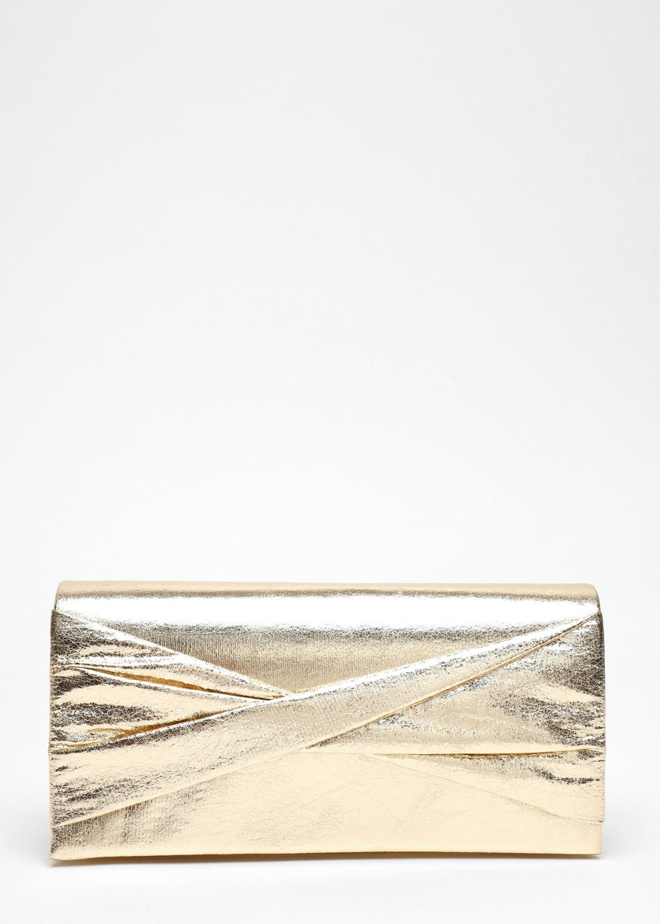 Quiz Gold Foil Twist Clutch Bag