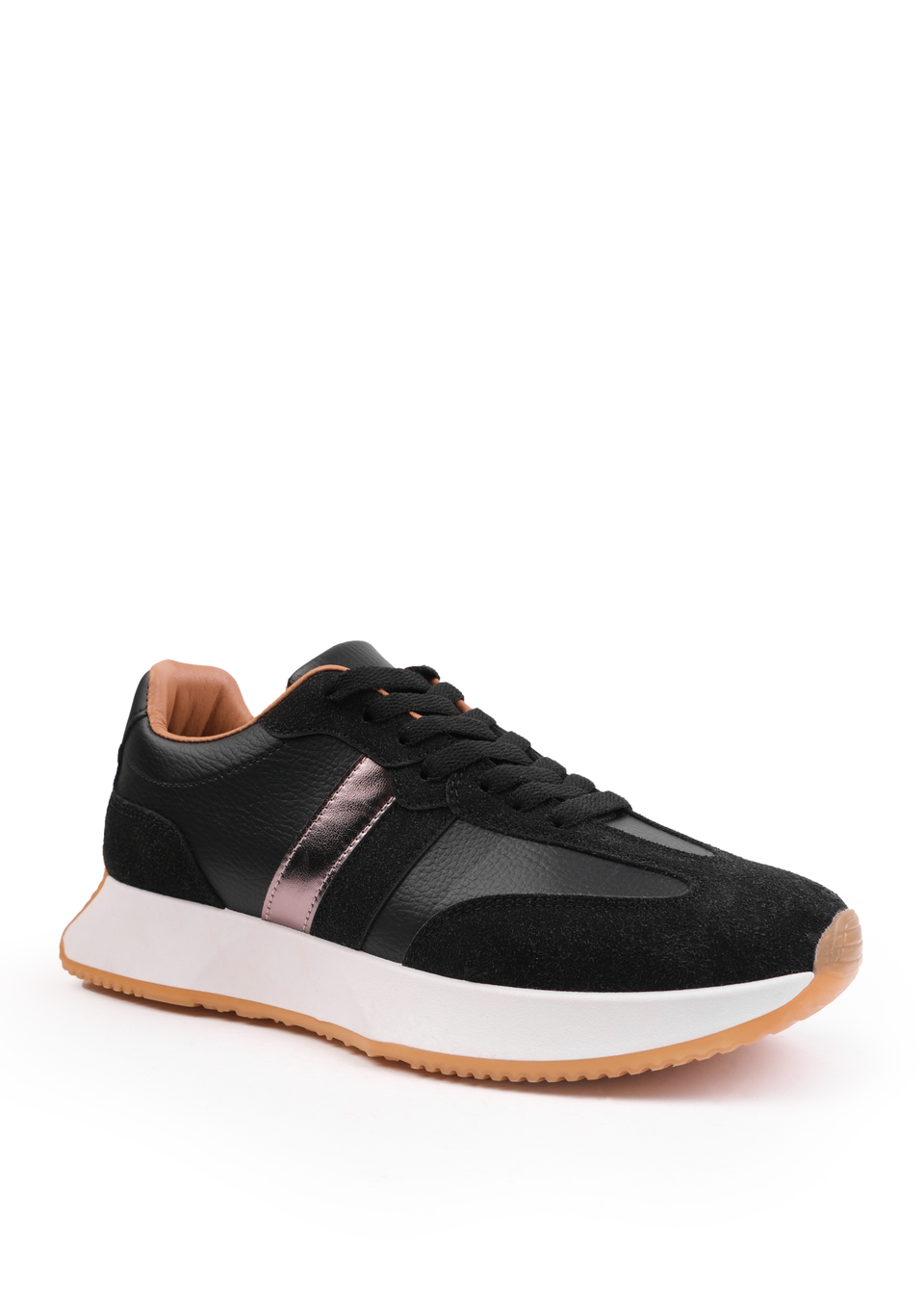 Where's That From Black Gunmetal Pulse Runner Trainers