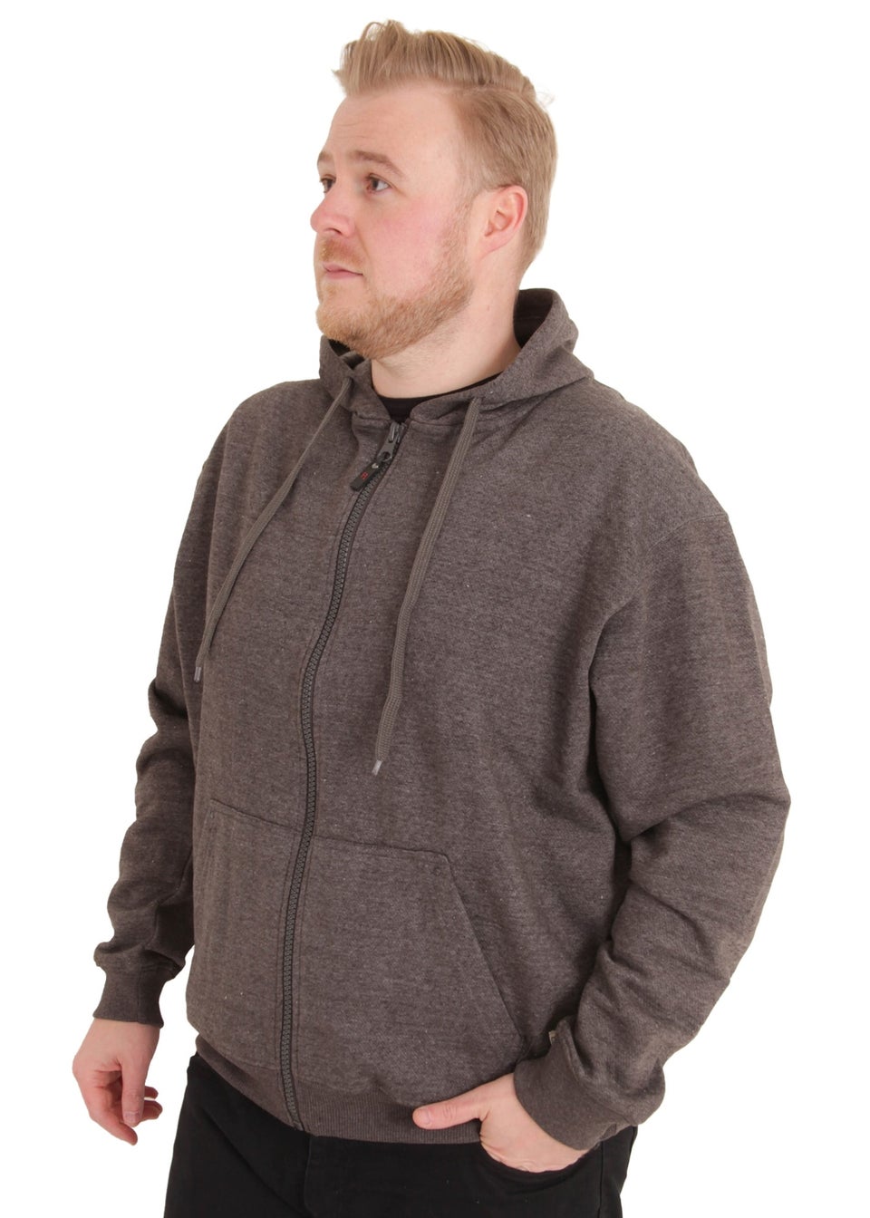 Duke Grey Rockford Kingsize Cantor Zip Through Hooded Sweatshirt