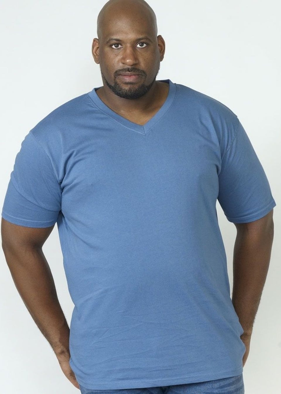 Duke Teal Signature 2 Kingsize Cotton V Neck T-Shirt