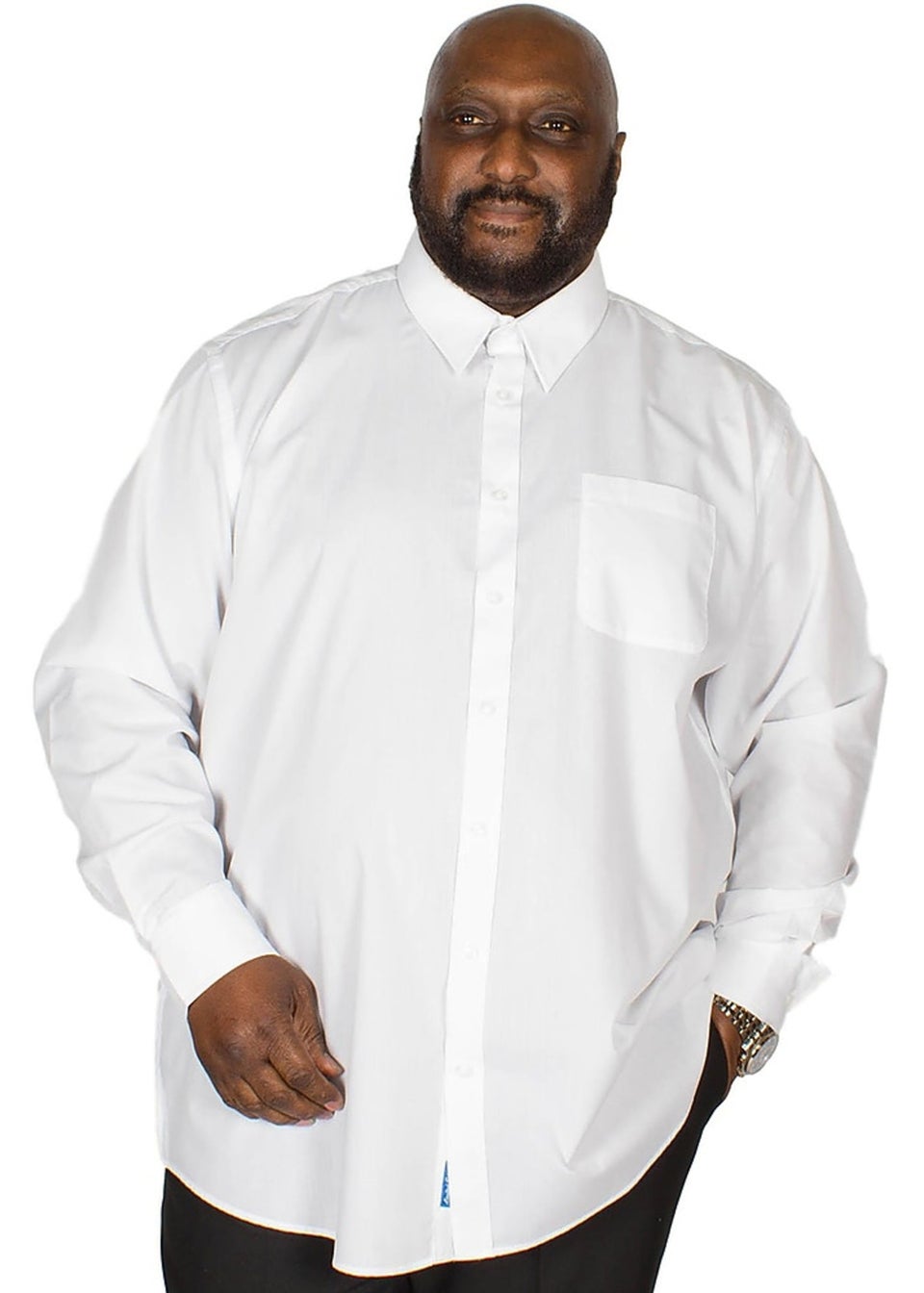 Duke White Aiden Kingsize Long Sleeve Classic Regular Shirt