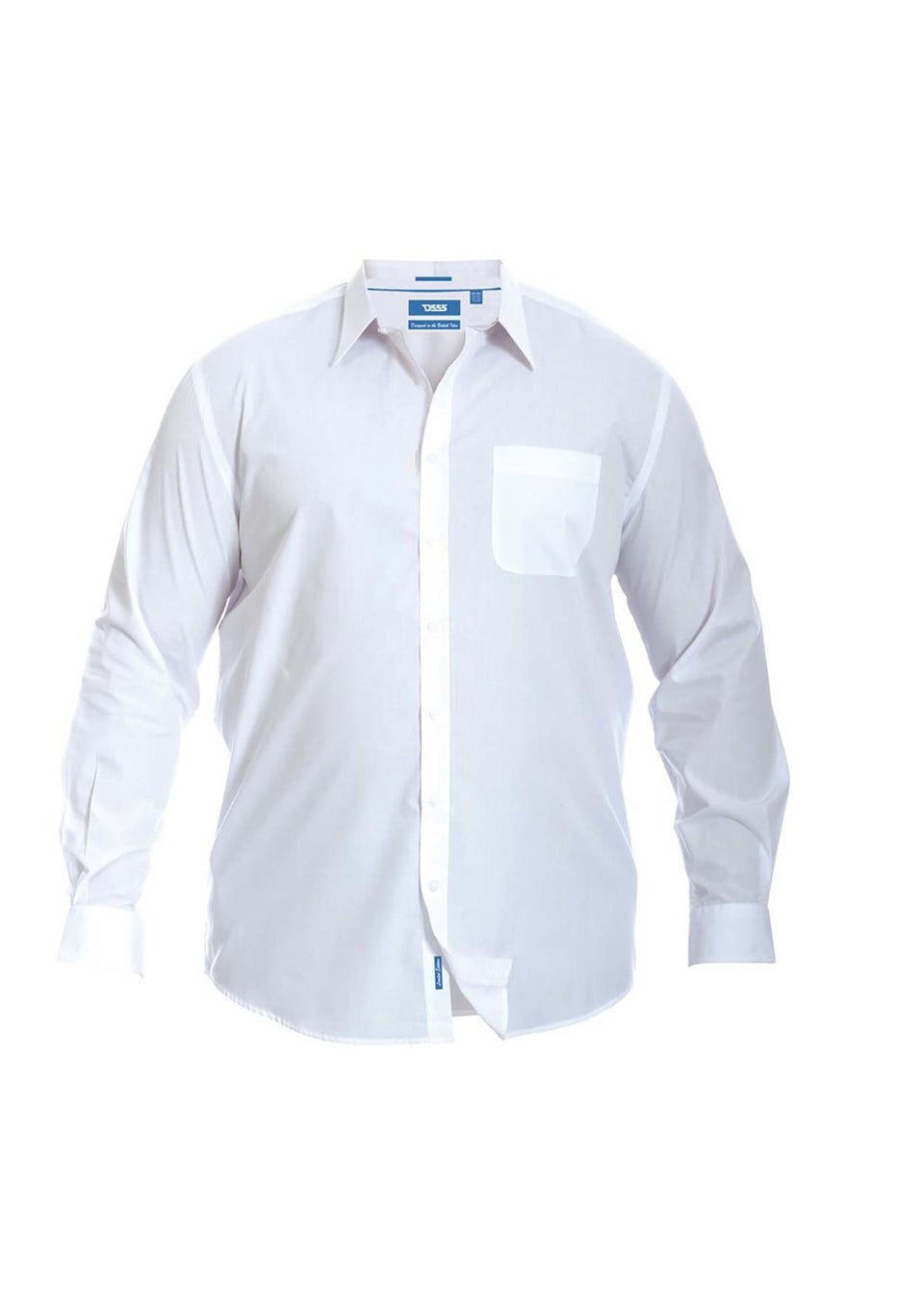 Duke White Aiden Kingsize Long Sleeve Classic Regular Shirt