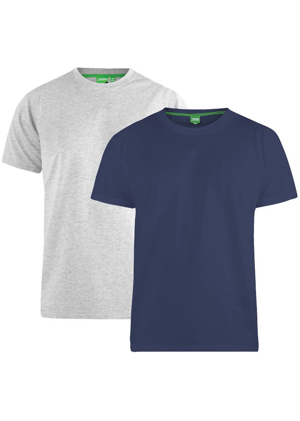 Duke Grey/Navy Fenton Kingsize Round Neck T-shirts (Pack of 2)