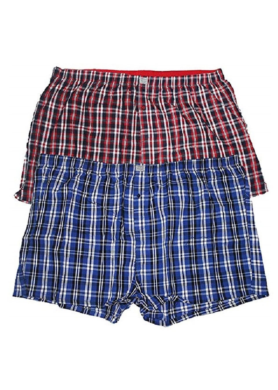 Duke Navy Plaid Kingsize Woven Boxer Shorts (Pack of 2)
