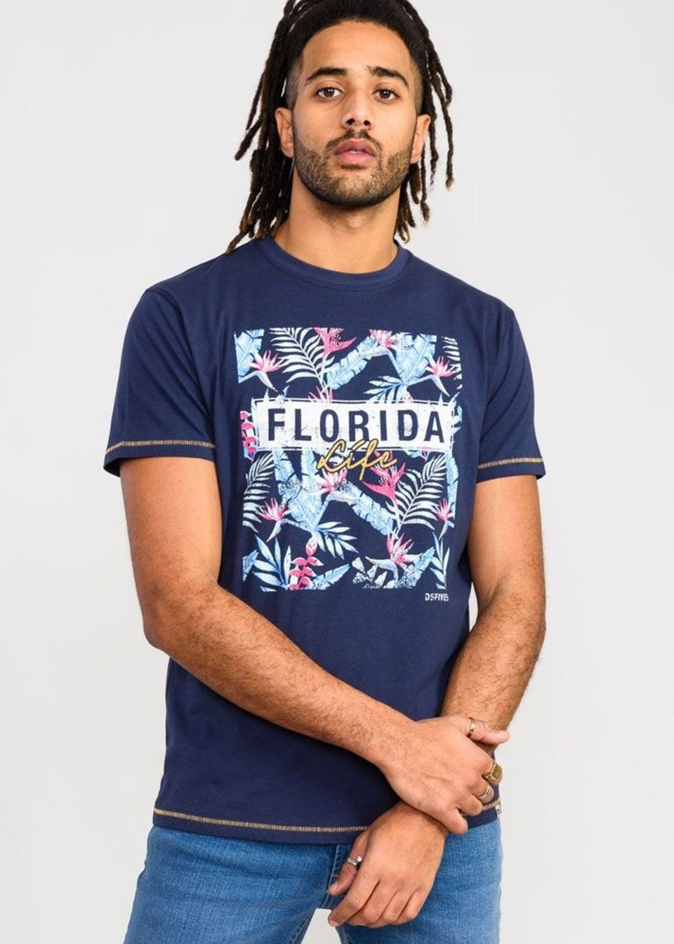 Duke Navy Prestwick Kingsize Florida Floral T-Shirt