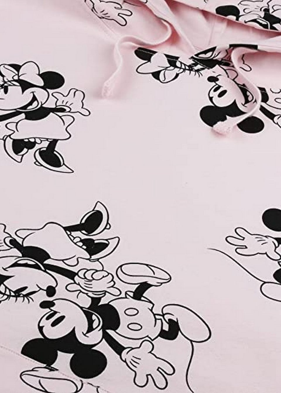 Disney Pale Pink Mickey & Minnie Mouse All-Over Print Hoodie