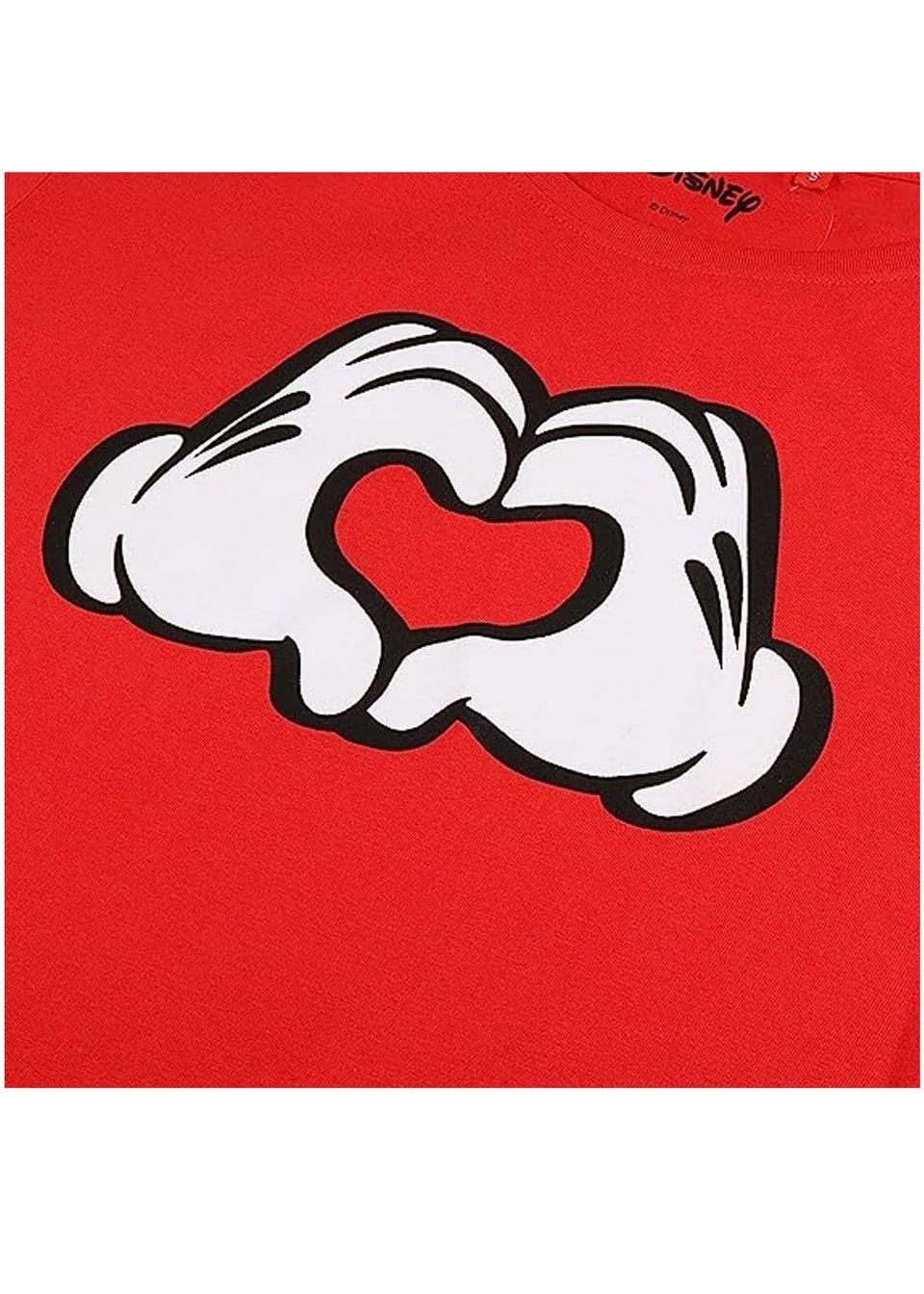 Disney Red Love Hands Mickey Mouse T-Shirt