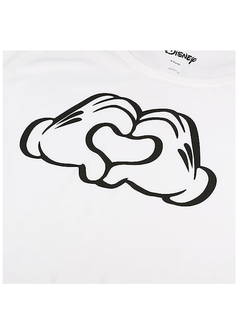 Disney White Love Hands Mickey Mouse T-Shirt