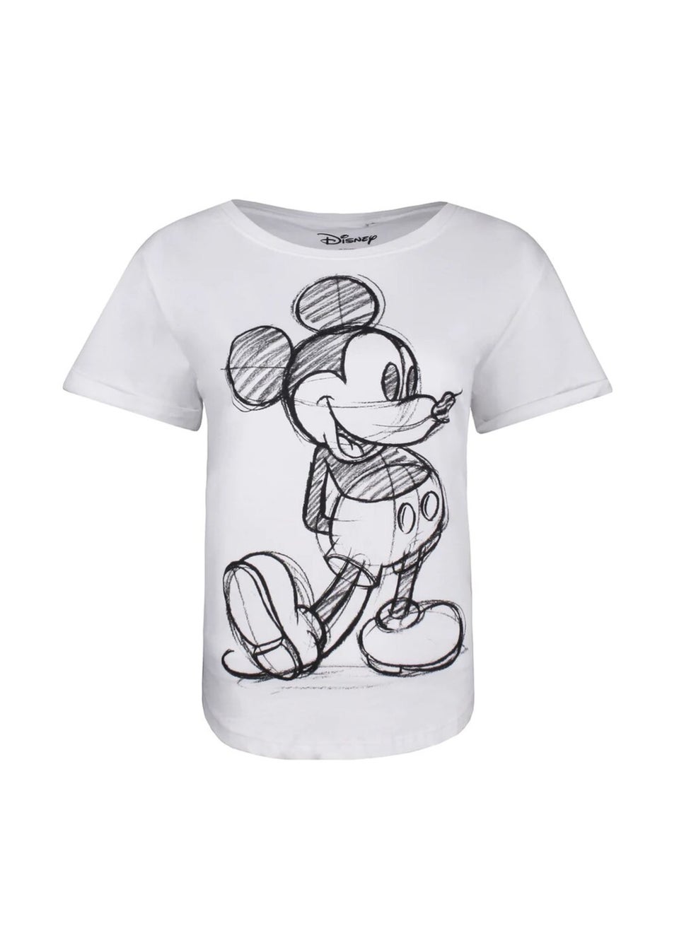 Disney White/Black Mickey Mouse Sketch T-Shirt