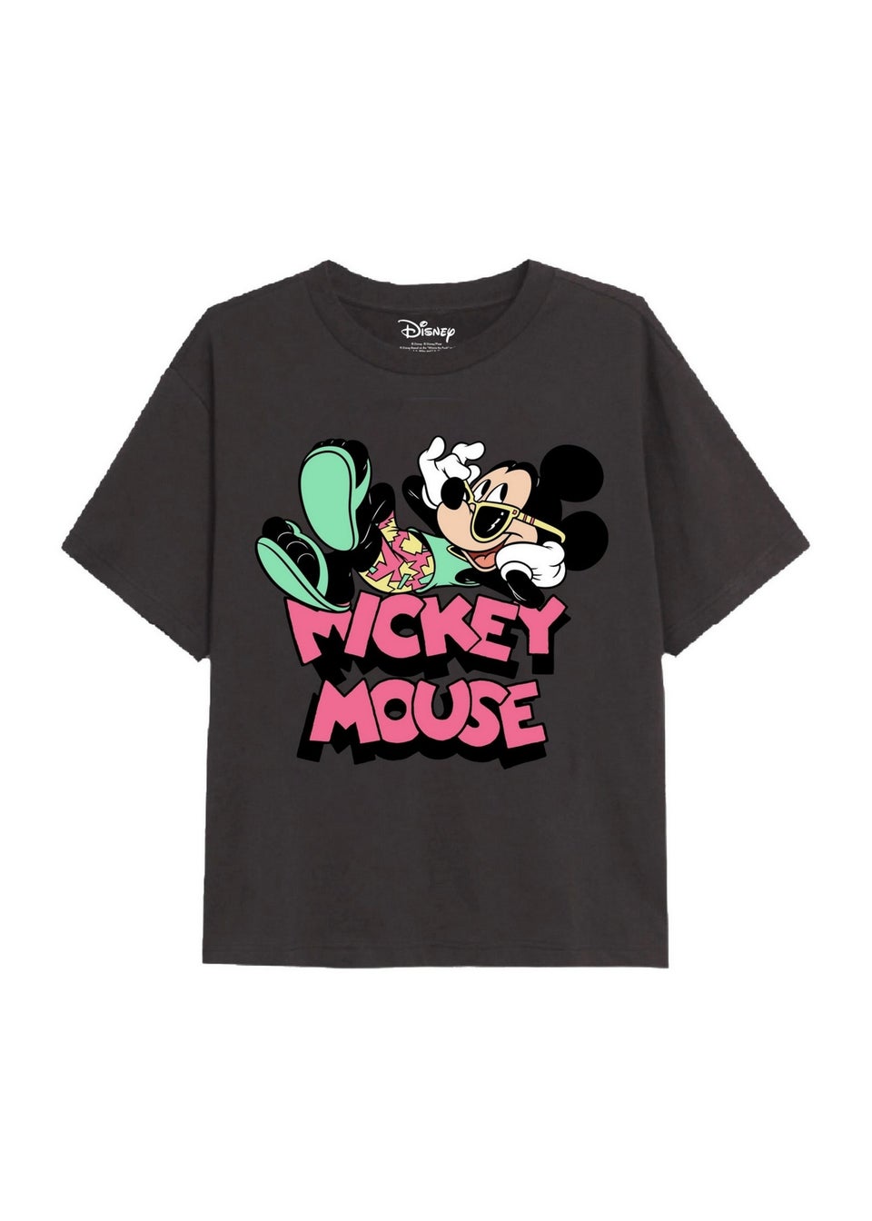 Disney Girls Charcoal Mickey Mouse Holiday T-Shirt (9-13yrs)