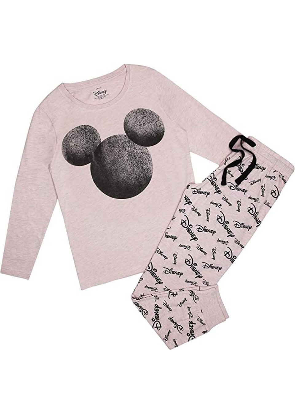 Disney Dusty Pink Mickey Mouse Silhouette Long Pyjama Set